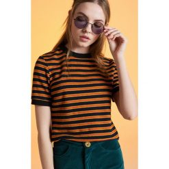 Bluzka w paski - Granatowy. Niebieskie bluzki damskie marki Cropp, s, w paski, bez kołnierzyka, bez rękawów. Za 49,99 zł.