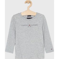 Tommy Hilfiger - Longsleeve dziecięcy 98-176 cm. Szare t-shirty chłopięce TOMMY HILFIGER, z nadrukiem, z bawełny, z długim rękawem. Za 119,90 zł.