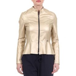 Kurtka w kolorze złotym. Żółte kurtki damskie V Italia by Versace, m, bez wzorów, bez kaptura. W wyprzedaży za 399,95 zł.