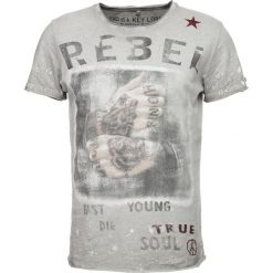 T-shirty męskie: Key Largo REBELLIAN Tshirt z nadrukiem silber