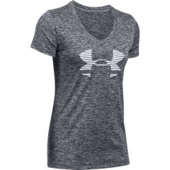 Topy sportowe damskie: Under Armour Koszulka damska Tech SSV Graphic Twist szara r. L (1298188-001)