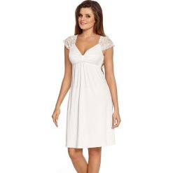 Elegancka koszulka nocna Loretta Pearl. Szare koszule nocne damskie Astratex, w koronkowe wzory, z elastanu. Za 117,99 zł.