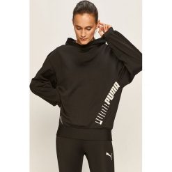 Puma - Bluza. Czarne bluzy damskie Puma, s, z nadrukiem, z elastanu, bez rękawów, z kapturem. Za 249,90 zł.