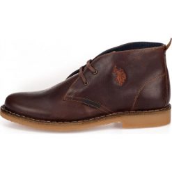 U.S. POLO ASSN. buty za kostkę męskie Must 41 brązowe. Pomarańczowe buty wizytowe męskie U.S. Polo Assn., ze skóry, bez zapięcia. W wyprzedaży za 259,00 zł.