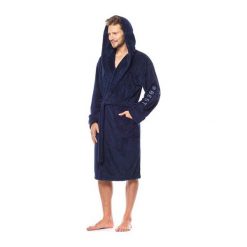 Szlafrok The Best 8133 Granatowy. Niebieskie szlafroki męskie marki L&L, m, z napisami. Za 162,90 zł.
