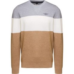 Sweter AERONAUTICA MILITARE. Żółte swetry męskie Aeronautica Militare, bez wzorów, z bawełny, z włoskim kołnierzykiem, bez kaptura. Za 570,00 zł.