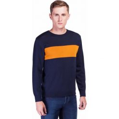 Sweter PIETRO SWWR000181. Brązowe swetry klasyczne męskie marki Giacomo Conti, na jesień, m, z jeansu, z klasycznym kołnierzykiem. Za 199,00 zł.