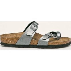 Birkenstock - Klapki Mayari. Szare klapki damskie Birkenstock, bez wzorów, ze skóry ekologicznej, bez obcasa, na obcasie. W wyprzedaży za 229,90 zł.