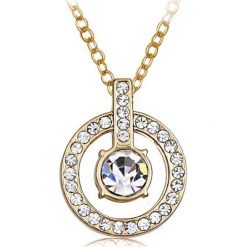 Naszyjniki damskie: Pozłacany naszyjnik z kryształkami Swarovski – dł. 43 cm