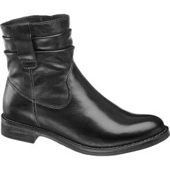 Czarne botki damskie 5th Avenue zapinane na zamek 5th Avenue czarne. Czarne botki damskie 5th Avenue, ze skóry, bez obcasa, na obcasie, na zamek. Za 239,90 zł.