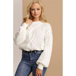 Biały Sweter Amuremsis. Białe swetry damskie Renee, s, bez wzorów, casualowe, bez rękawów, bez kaptura. Za 149,99 zł.