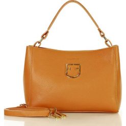 Marco mazzini elegancka torebka skórzana italian chic brąz camel. Brązowe kuferki damskie MAZZINI, w paski, ze skóry, eleganckie, bez dodatków. W wyprzedaży za 289,00 zł.