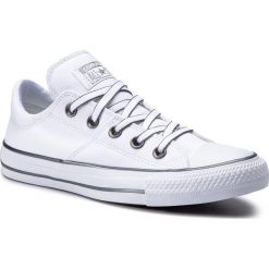Trampki CONVERSE - Ctas Madison Ox 559909C White/Gunmetal/White. Białe półbuty damskie Converse, bez wzorów, z gumy, bez obcasa, na płaskiej podeszwie, bez zapięcia. Za 279,00 zł.
