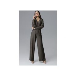 Kombinezon M619 Oliwka. Zielone kombinezony damskie FIGL, xl, bez wzorów, eleganckie, bez kołnierzyka, z długim rękawem, długie. Za 209,00 zł.