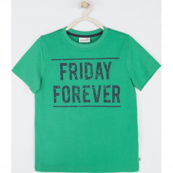 Koszulka. Zielone t-shirty chłopięce BELIEVE IN TODAY, z aplikacjami, z bawełny, z długim rękawem. Za 27,90 zł.