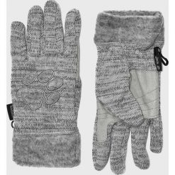 Jack Wolfskin - Rękawiczki. Czarne rękawiczki damskie marki Jack Wolfskin, w paski, z materiału, małe. Za 169,90 zł.