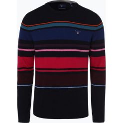 Gant - Sweter męski, niebieski. Niebieskie swetry klasyczne męskie GANT, m, z haftami, z wełny, z okrągłym kołnierzem. Za 649,95 zł.