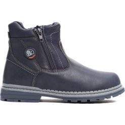 Granatowe Traperki Big-City. Niebieskie buty zimowe chłopięce Born2be, z materiału, z okrągłym noskiem, na zamek. Za 79,99 zł.
