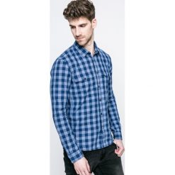 Tom Tailor Denim - Koszula. Szare koszule męskie na spinki TOM TAILOR DENIM, l, w kratkę, z bawełny, z klasycznym kołnierzykiem, z długim rękawem. W wyprzedaży za 89,90 zł.