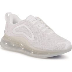 Buty NIKE - Air Max 720 (GS) AQ3196 100 White/White/Mtlc Platinum. Białe buty sportowe damskie Nike, bez wzorów, z tworzywa sztucznego, bez obcasa, na płaskiej podeszwie, bez zapięcia. Za 649,00 zł.