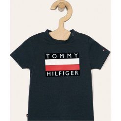 Tommy Hilfiger - T-shirt dziecięcy 56-92 cm. Białe t-shirty chłopięce TOMMY HILFIGER, z nadrukiem, z elastanu, bez rękawów. W wyprzedaży za 79,90 zł.