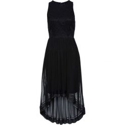 Sukienka z koronką bonprix czarny. Czarne sukienki damskie bonprix, w koronkowe wzory, z koronki, eleganckie, bez kołnierzyka, bez rękawów. Za 219,99 zł.