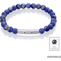 Bransoleta męska model 7017R. Czarne bransoletki męskie marki Pakamera, z sodalitem. Za 249,00 zł.