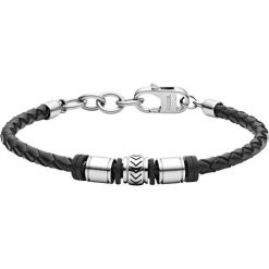 Fossil - Bransoletka. Czarne bransoletki męskie Fossil, ze stali. Za 219,90 zł.