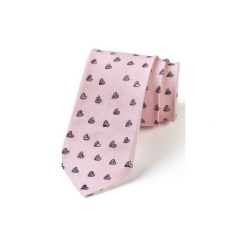 Krawat męski CZARNE SERCA. Czerwone krawaty męskie HisOutfit, z materiału. Za 129,00 zł.