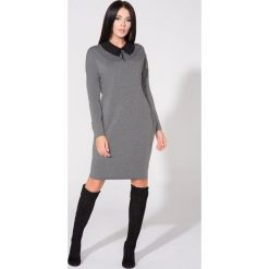 Szara Sukienka z Dołączonym Kołnierzykiem. Szare długie sukienki marki Mohito, l, dopasowane. Za 139,90 zł.
