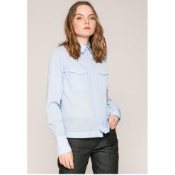 G-Star Raw - Koszula. Niebieskie bluzki damskie marki G-Star RAW, s, z bawełny, klasyczne, z klasycznym kołnierzykiem, z długim rękawem. W wyprzedaży za 329,90 zł.
