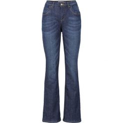 Dżinsy ocieplane ze stretchem Bootcut bonprix ciemnoniebieski. Niebieskie jeansy damskie bonprix, z jeansu. Za 159,99 zł.