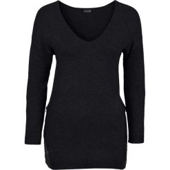 Sweter z aplikacją z cekinów bonprix czarny. Czarne swetry klasyczne damskie bonprix. Za 99,99 zł.