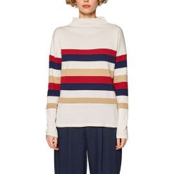 Koszulka w kolorze białym. Białe koszulki damskie Esprit Woman, xs, w paski, z bawełny, ze stójką, z długim rękawem. W wyprzedaży za 49,95 zł.