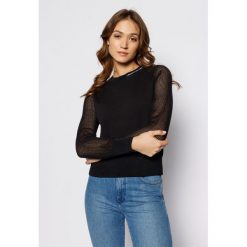 Sweter Calvin Klein Jeans Mesh Sleeve Jumper J20J213512. Czarne swetry damskie Calvin Klein Jeans, xs, bez wzorów, z jeansu, klasyczne, bez rękawów, bez kaptura. W wyprzedaży za 279,00 zł.