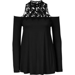 Top z koronką bonprix czarny. Czarne topy damskie bonprix, w koronkowe wzory, z koronki. Za 89,99 zł.
