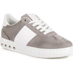 Trampki damskie slip on: Zamszowe trampki SPORT odcienie szarości i srebra