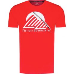 T-shirt BOGNER FOX. Czerwone t-shirty męskie Bogner, z nadrukiem, z tkaniny, sportowe, z okrągłym kołnierzem. W wyprzedaży za 154,00 zł.