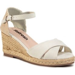 Espadryle REFRESH - 69490 Ice. Brązowe espadryle damskie Refresh, bez wzorów, ze skóry ekologicznej, bez obcasa, na obcasie. Za 189,00 zł.