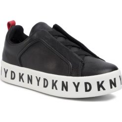 Sneakersy DKNY - Bashi-Slip On Plat K4903621 Blk. Czarne półbuty damskie DKNY, ze skóry. W wyprzedaży za 579,00 zł.