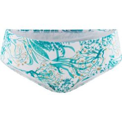 Figi bikini bonprix biało-turkusowy. Białe stroje kąpielowe damskie bonprix, w paski. Za 17,99 zł.