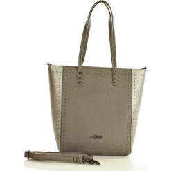 NOBO Miejski shopper bag szary. Czarne torby damskie na zakupy marki Nobo, ze skóry, zdobione. Za 159,00 zł.
