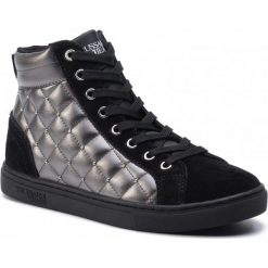 Trampki i Sneakersy Trussardi Jeans. Czarne trampki i tenisówki damskie Trussardi Jeans, bez wzorów, z jeansu, na sznurówki. Za 640,00 zł.