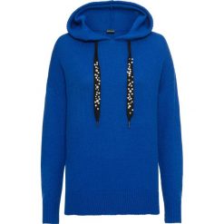 Sweter z kapturem bonprix niebieski. Niebieskie swetry klasyczne damskie bonprix, z kapturem. Za 49,99 zł.