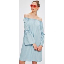 Only - Sukienka. Niebieskie sukienki damskie ONLY, na co dzień, bez wzorów, z lyocellu, casualowe, bez kołnierzyka, z długim rękawem, długie, mini, proste. W wyprzedaży za 59,90 zł.