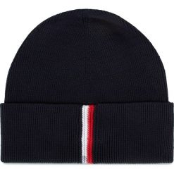 Czapka TOMMY HILFIGER - Th Rib Beanie AM0AM05424 CJM. Niebieskie czapki męskie TOMMY HILFIGER, na zimę, bez wzorów, z bawełny. W wyprzedaży za 109,00 zł.