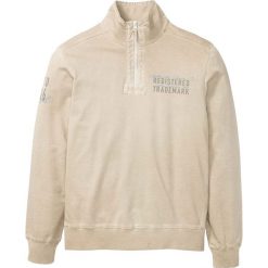 Bluza z efektem wytarcia bonprix beżowy. Brązowe bluzy męskie bonprix, s, bez wzorów, ze stójką, bez rękawów, bez kaptura. Za 89,99 zł.