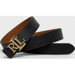 Lauren Ralph Lauren - Pasek skórzany dwustronny. Czarne paski damskie Lauren Ralph Lauren, w paski, ze skóry. Za 249,90 zł.