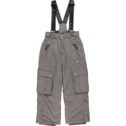 Spodnie narciarskie w kolorze szarym. Szare spodnie chłopięce narciarskie Peak Mountain Kids, z haftami. W wyprzedaży za 119,95 zł.