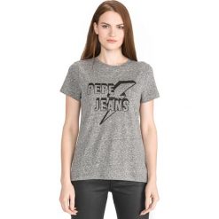 Pepe Jeans Clover Koszulka Szary. Szare koszulki damskie Pepe Jeans, xs, z haftami, z bawełny, bez kołnierzyka. Za 175,95 zł.